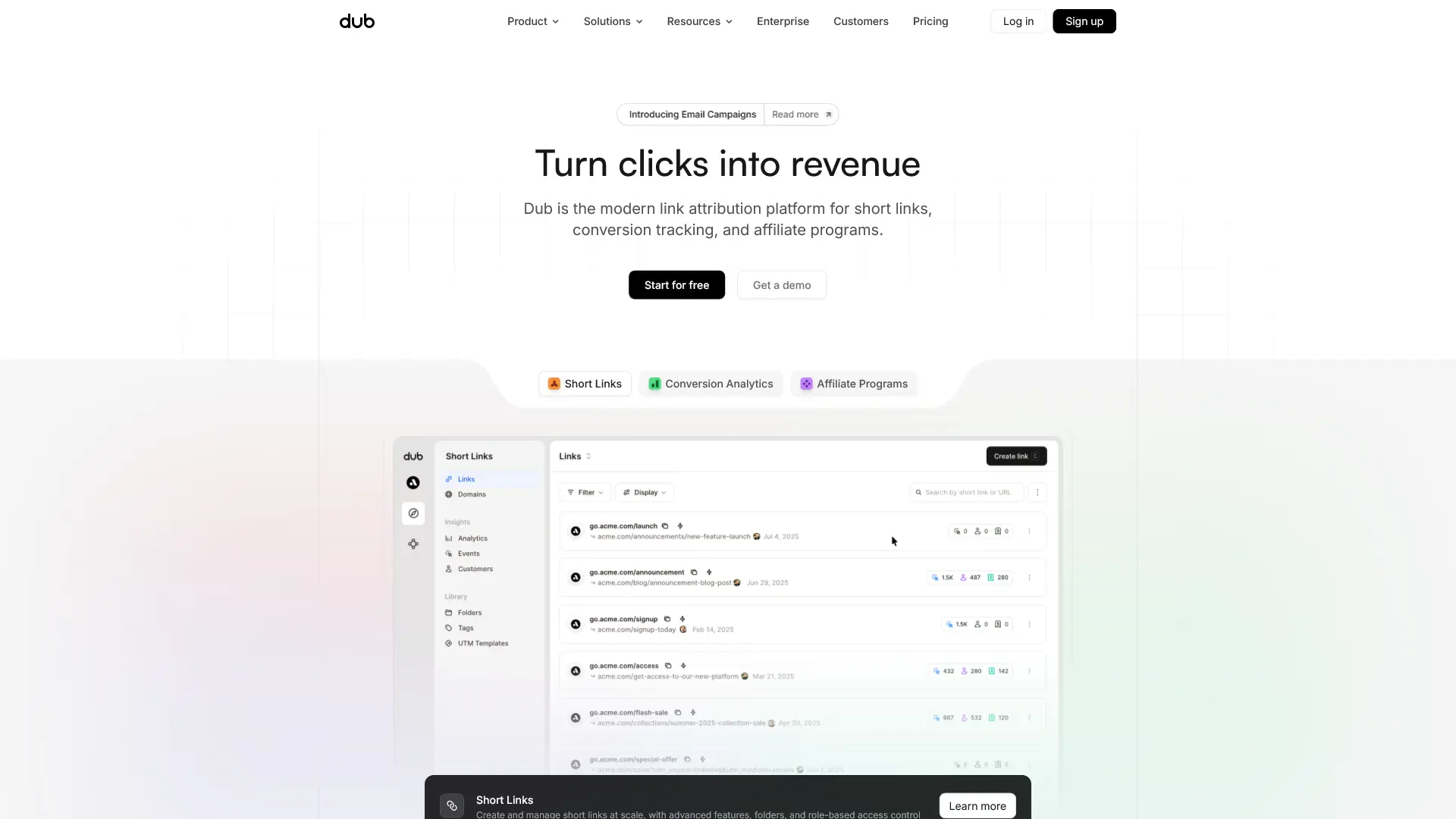 Screenshot of Dub Pricing Page