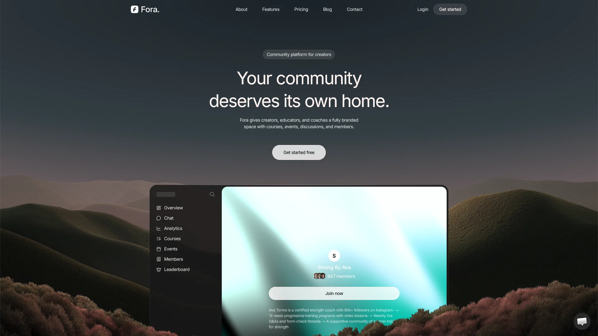 Screenshot of Fora Pricing Page