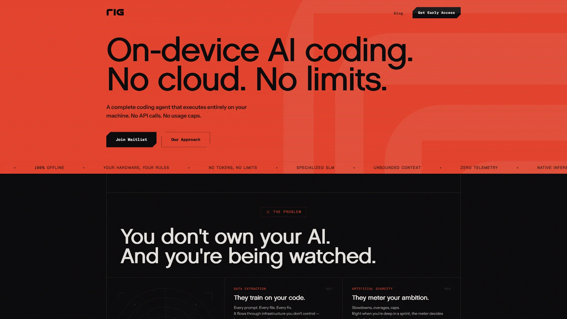 Screenshot of Rig Pricing Page