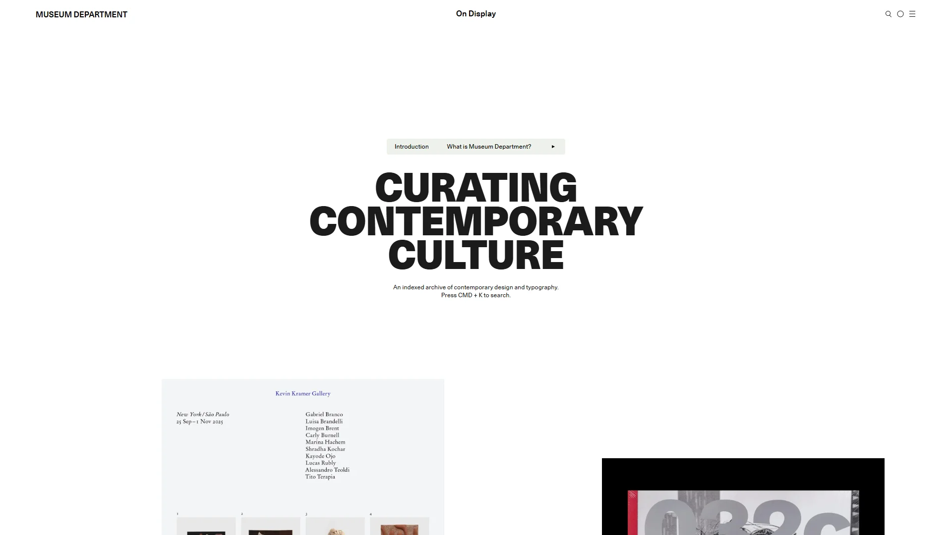 Screenshot of Museum Department Pricing Page